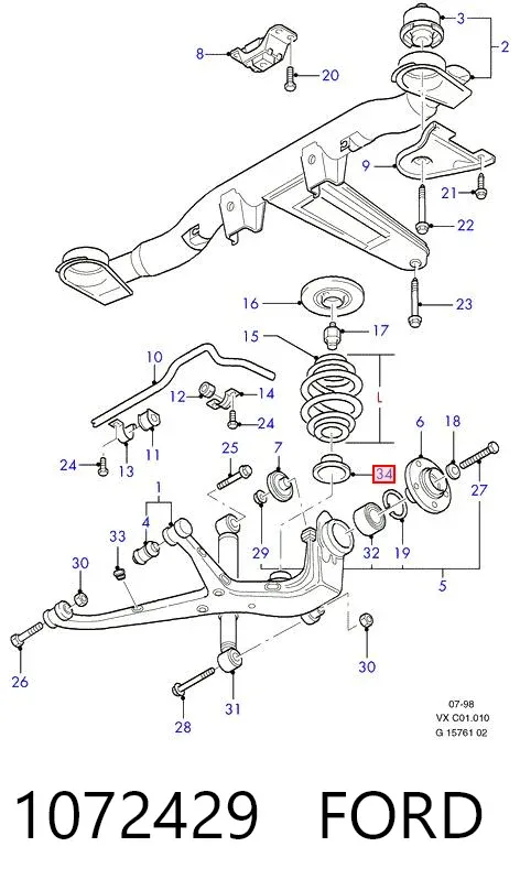 Terminal del cable 1072429 Ford