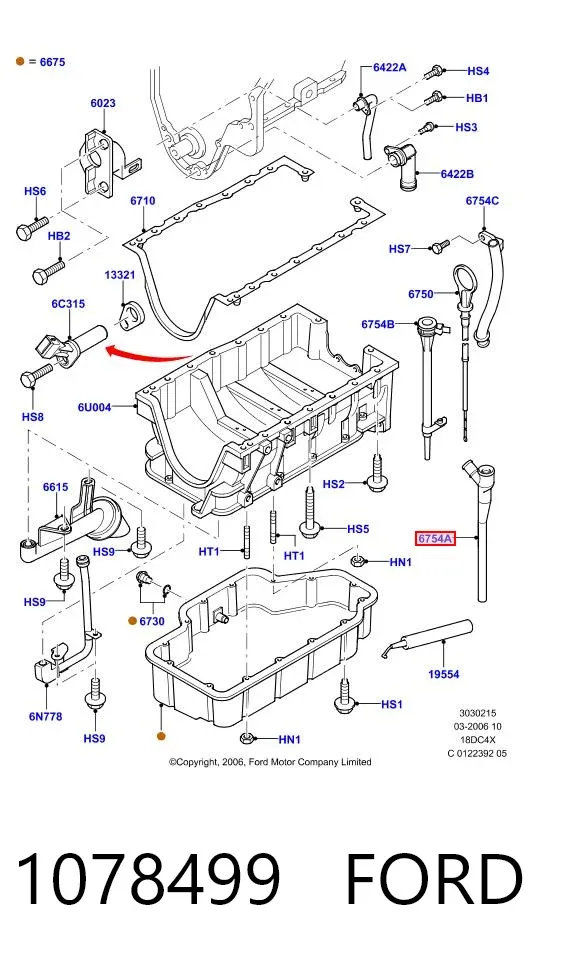 Tubo de ventilación del cárter 1078499 Ford