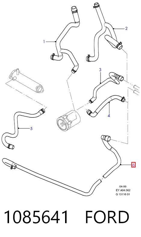Manguera radiador 1085641 Ford
