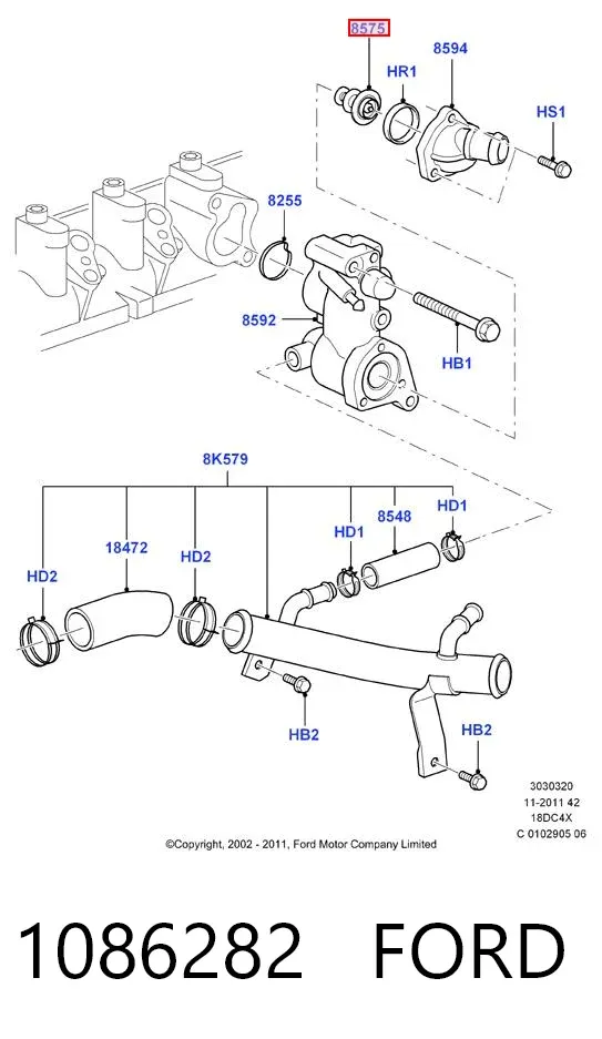 Termostato 1086282 Ford