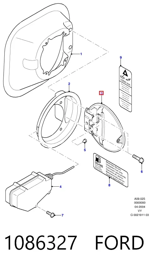 Tapa de la gasolina Ford Galaxy I VY