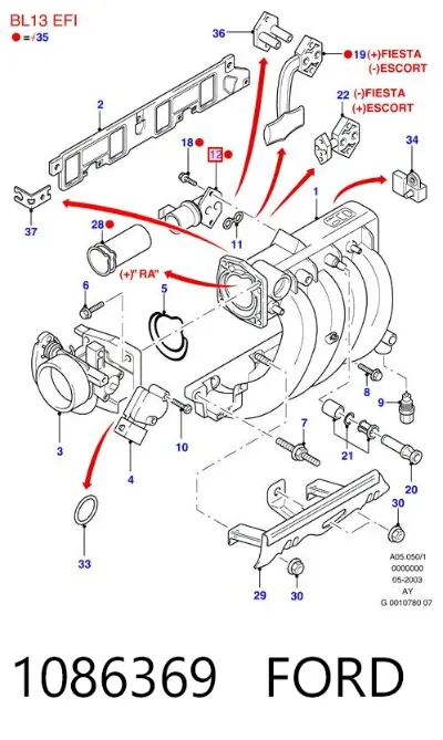 Válvula reguladora de ralentí FORD 1086369