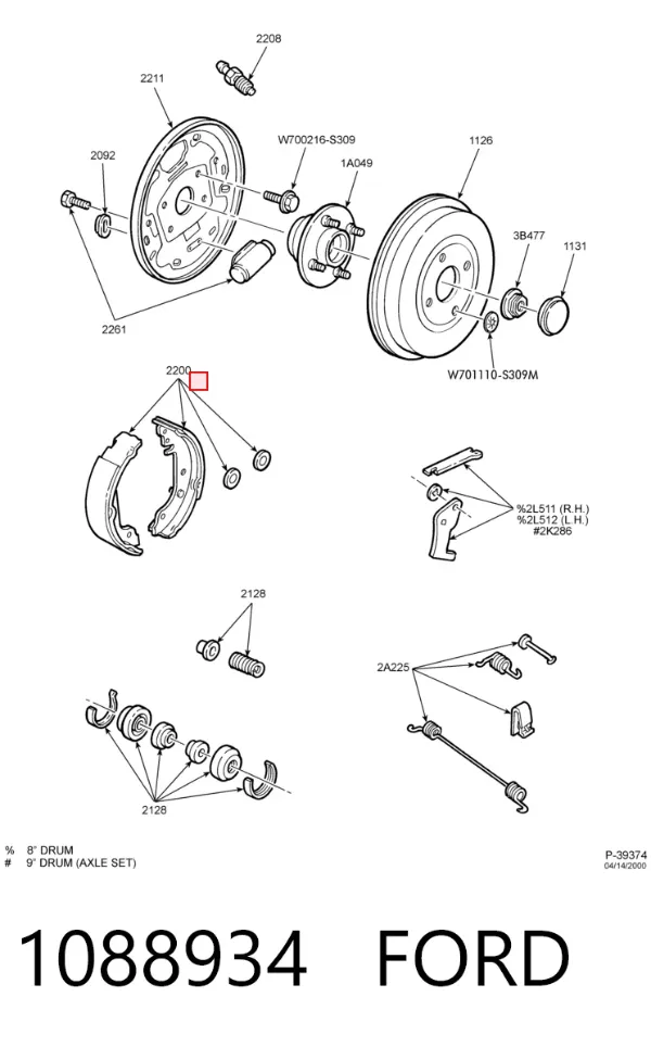 Pastillas de freno traseras 1088934 Ford