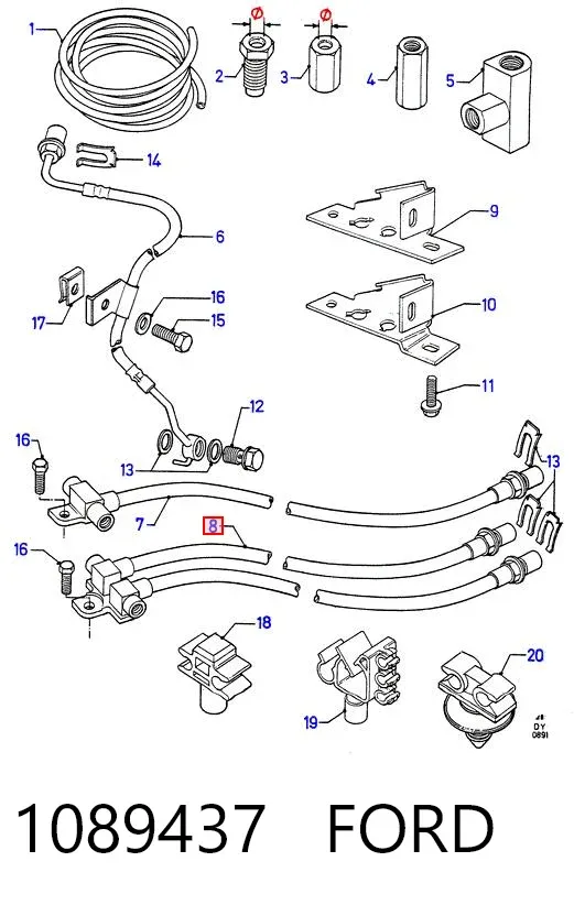 Latiguillo de freno trasero 1089437 Ford