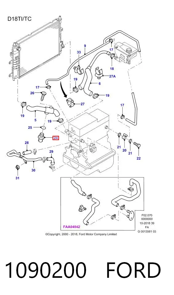 Sensor de temperatura 1090200 Ford