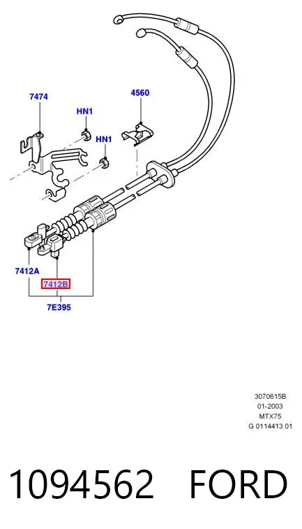 Terminal del cable de cambio 1094562 Ford