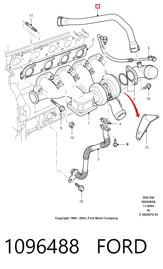 Tubo de ventilación del cárter Ford Transit V