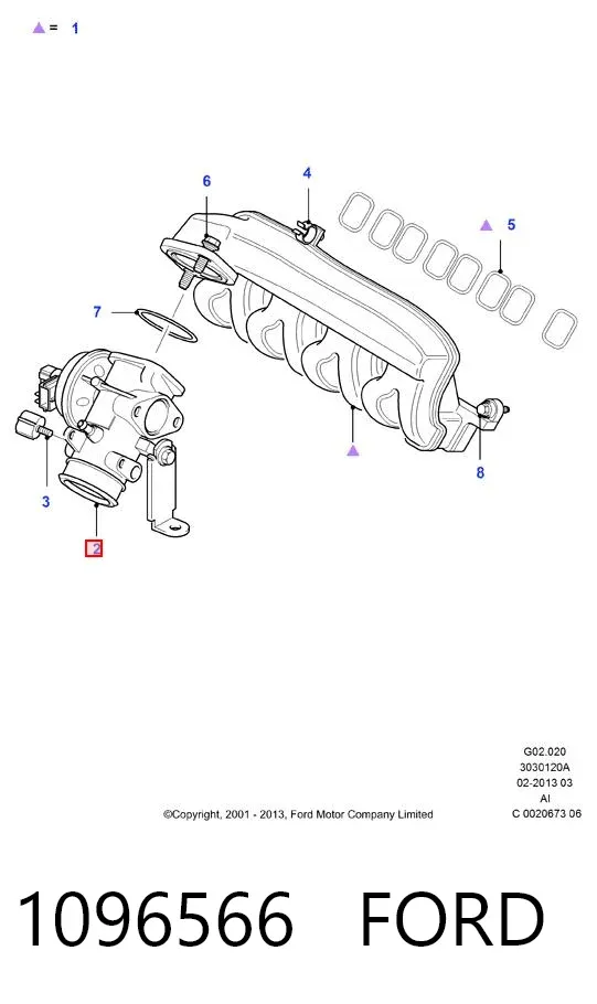 Válvula EGR 1096566 Ford