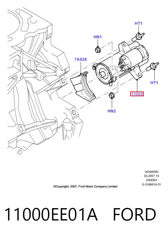 Motor de arranque 11000EE01A Ford
