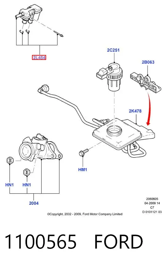 Depósito de líquido de frenos 1100565 Ford