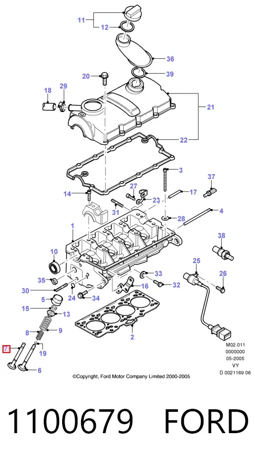 Juego de válvulas de motor 1100679 Ford