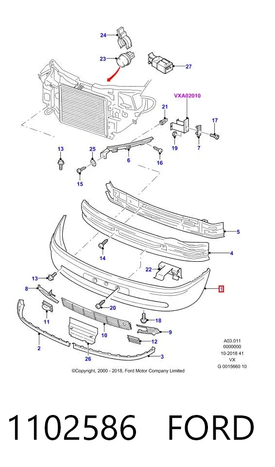 Paragolpes 1102586 Ford