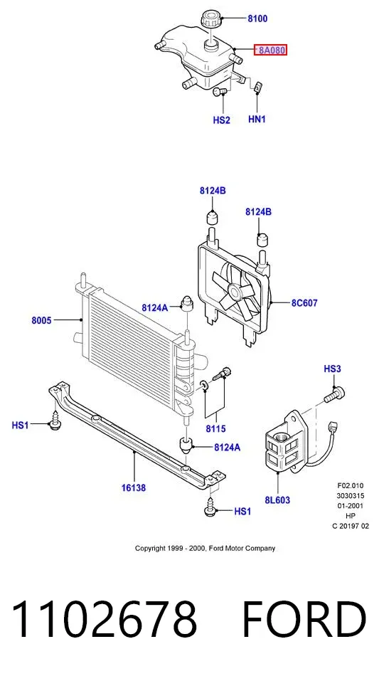 Vaso de expansión 1102678 Ford