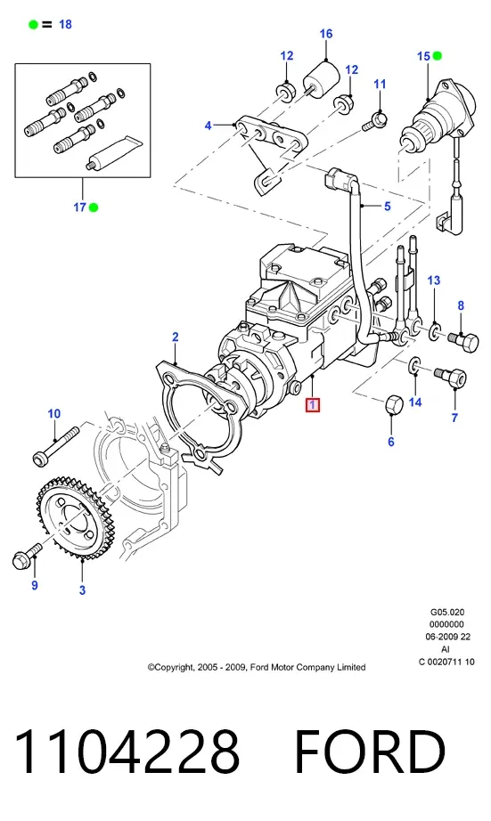 Bomba inyectora 1104228 Ford