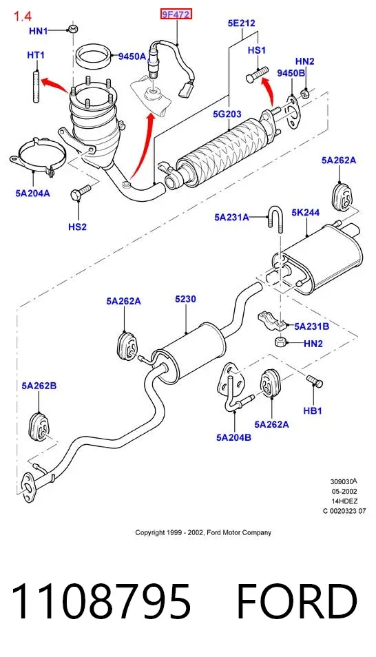 Sonda lambda 1108795 Ford