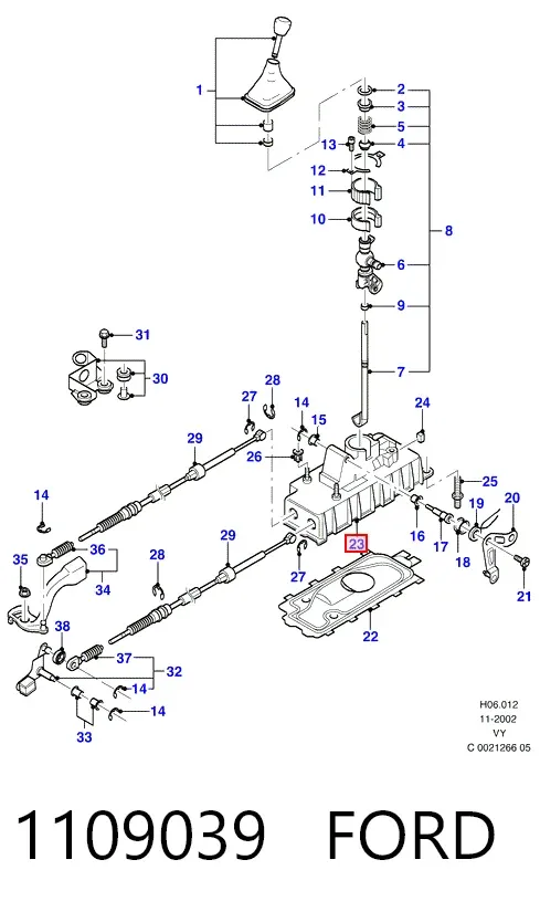 Palanca de cambios Ford Galaxy I VY