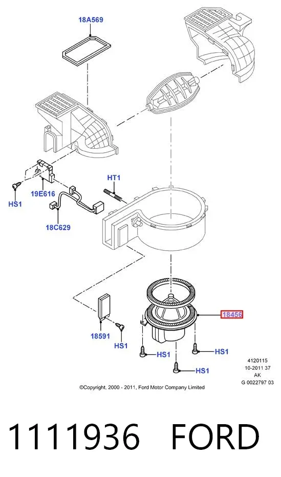 Ventilador habitáculo 1111936 Ford