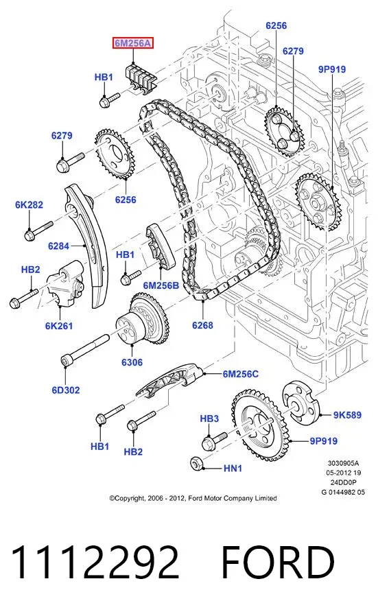 Tensor superior de cadena de distribución Ford Transit V