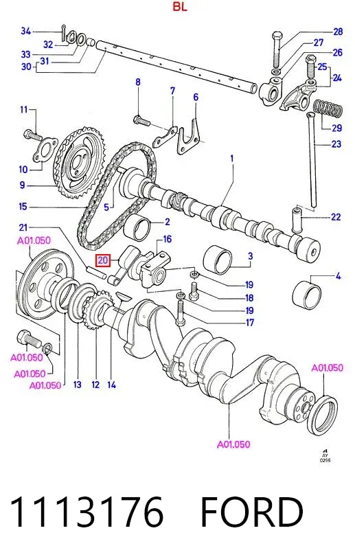 Tensor de cadena de distribución 1113176 Ford