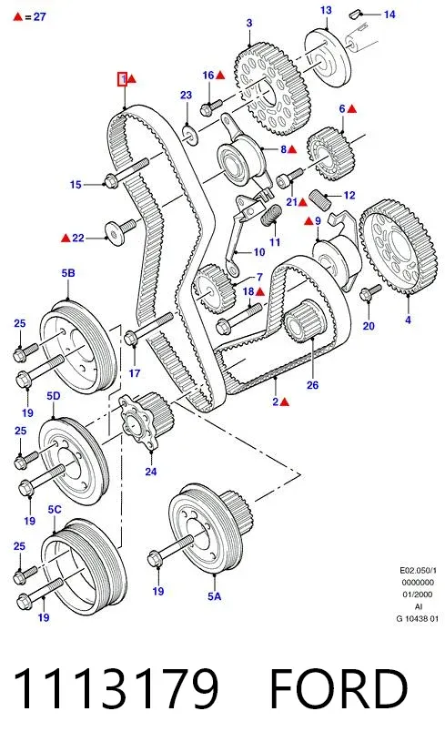 Correa distribución 1113179 Ford