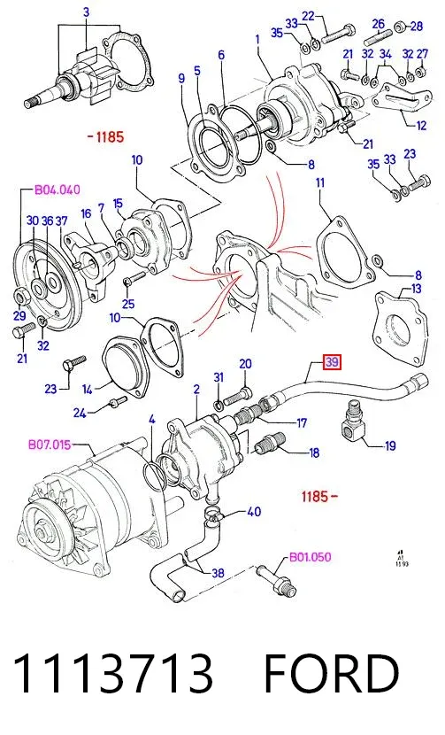 Manguera del servofreno 1113713 Ford