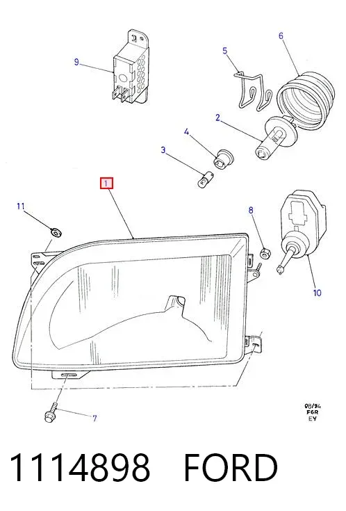 Faro izquierdo 1114898 Ford