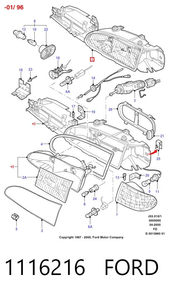 Faro derecho 1116216 Ford