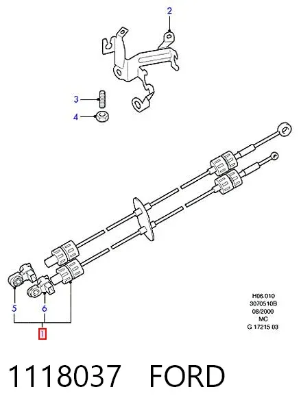 Cables de caja de cambios 1118037 Ford