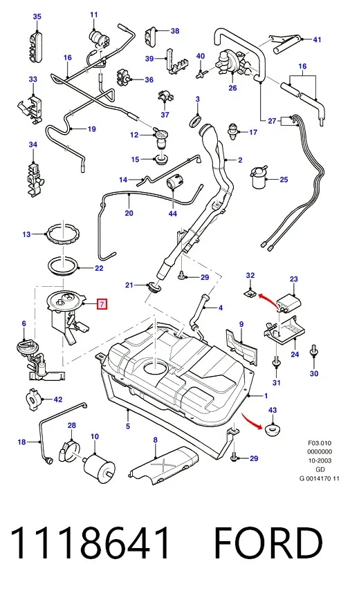 Bomba de gasolina 1118641 Ford