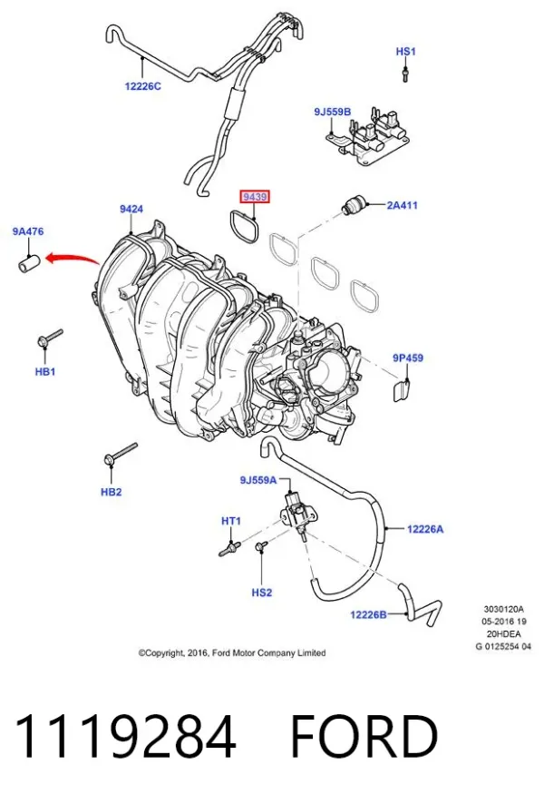 Junta de colector de admisión 1119284 Ford