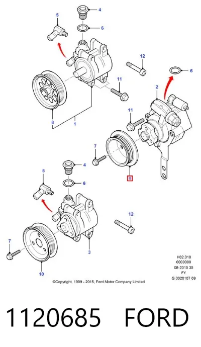 Polea de la bomba de dirección asistida FORD 1120685