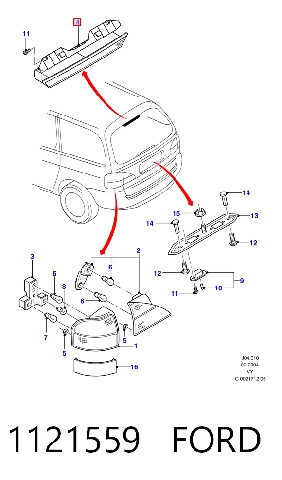 Tercera luz de freno Ford Galaxy I VY