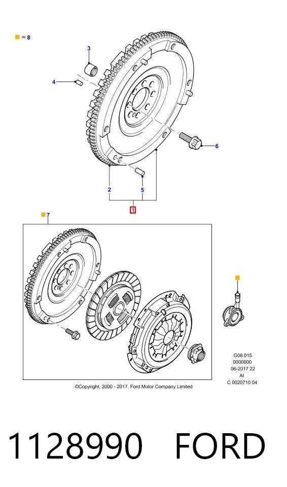 Volante motor 1128990 Ford