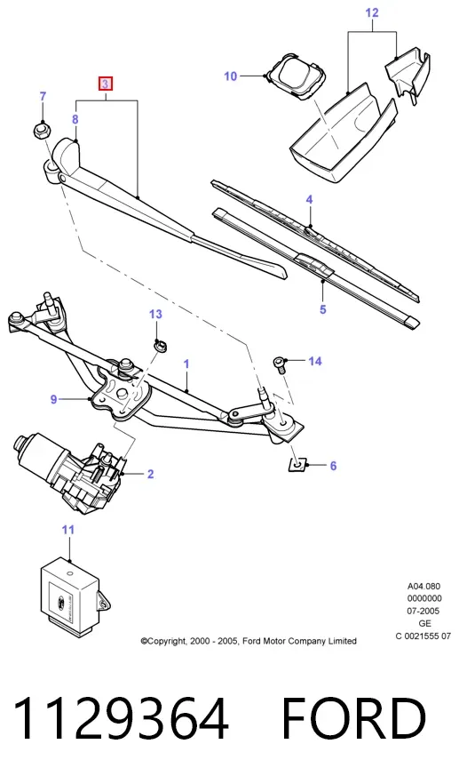 Radiador 1129364 Ford