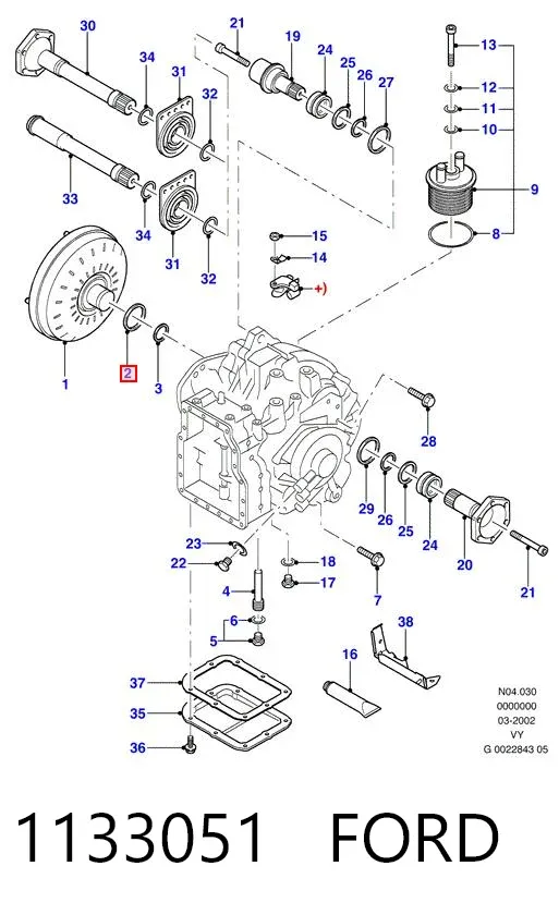Retén del eje primario de la transmisión 1133051 Ford