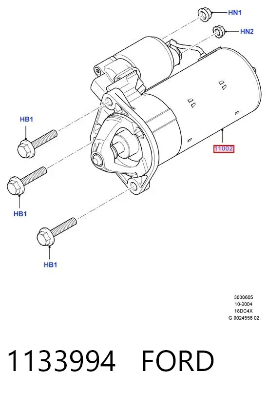 Motor de arranque 1133994 Ford