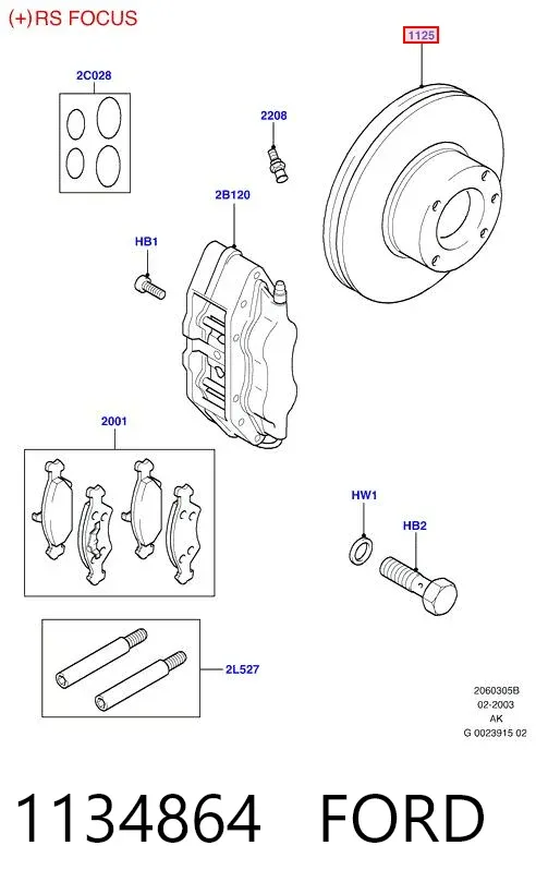 Disco de freno 1134864 Ford