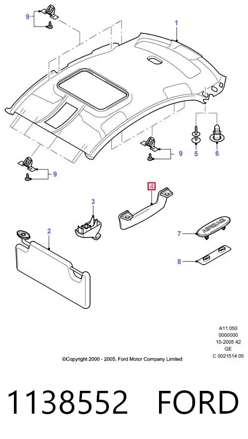 Asa de techo 1138552 Ford