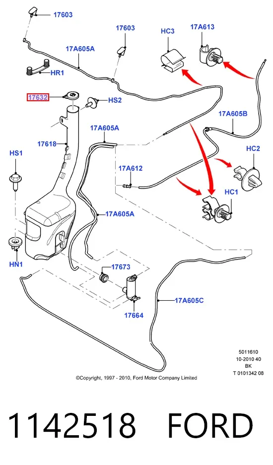 Tapón depósito de refrigerante 1142518 Ford