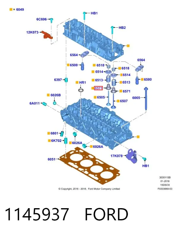Retenes de válvulas 1145937 Ford