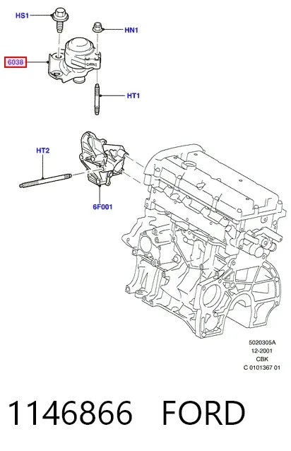 Soporte de motor derecho 1146866 Ford