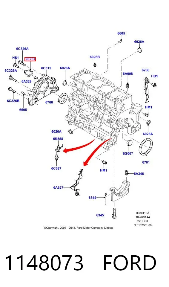 Sensor de cigüeñal 1148073 Ford