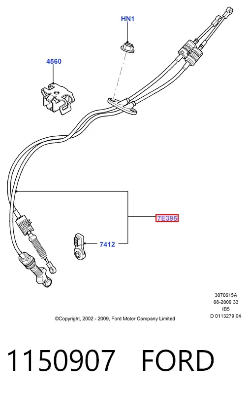 Cables de caja de cambios 1150907 Ford