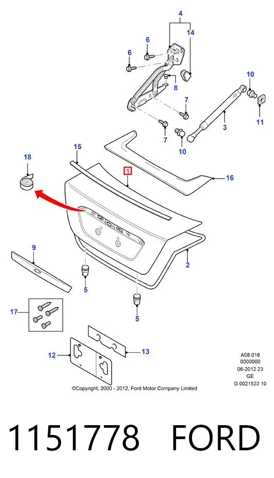 Tapa maletero Ford Mondeo III