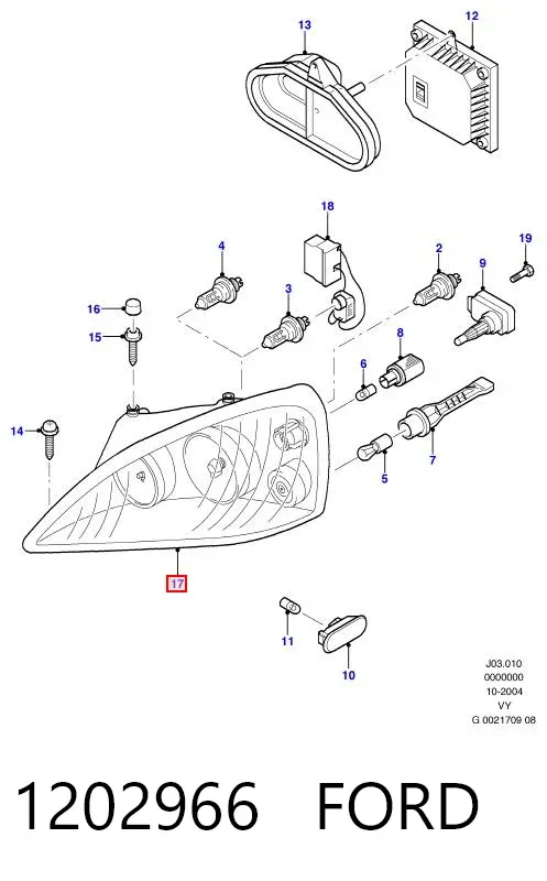 Faro derecho 1202966 Ford
