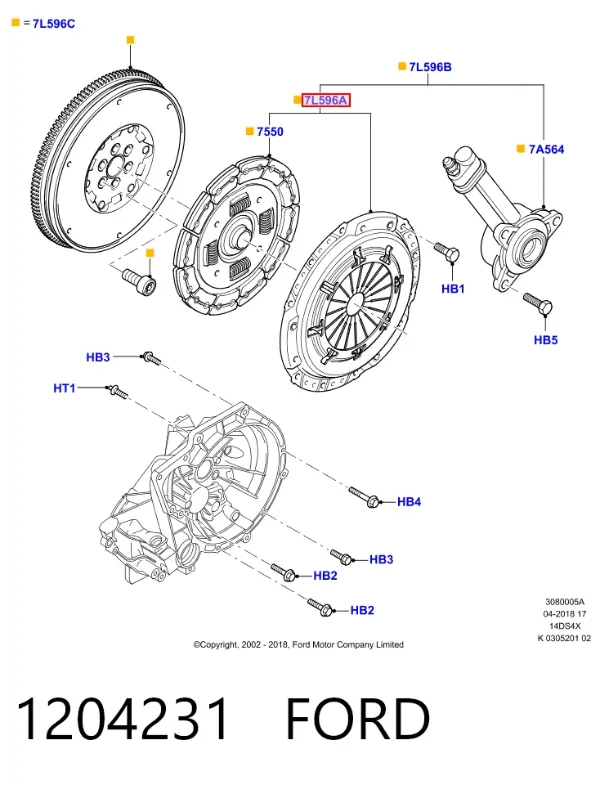 Embrague 1204231 Ford