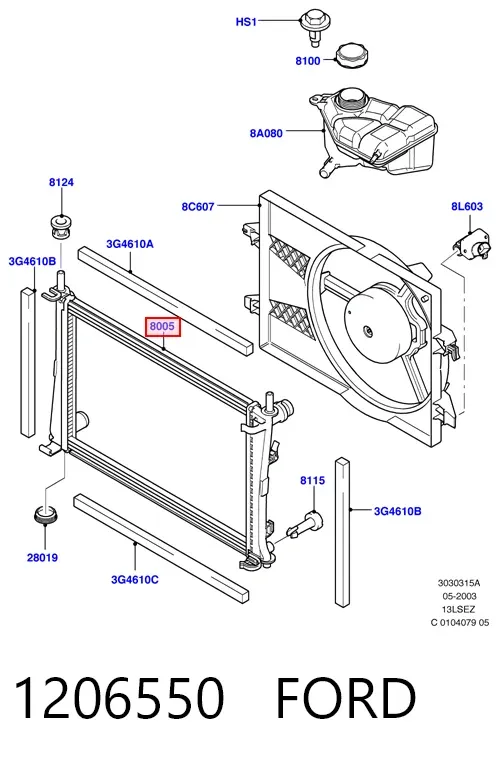 Radiador 1206550 Ford