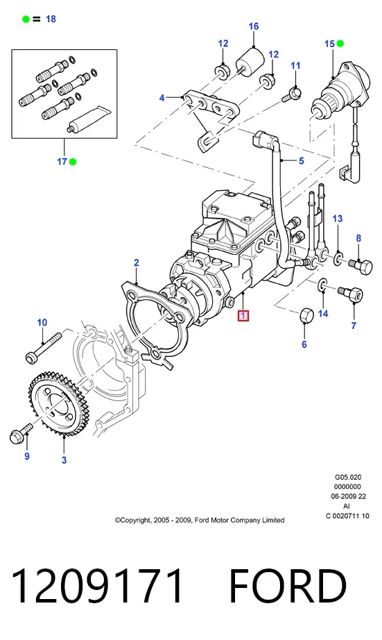 Bomba inyectora 1209171 Ford