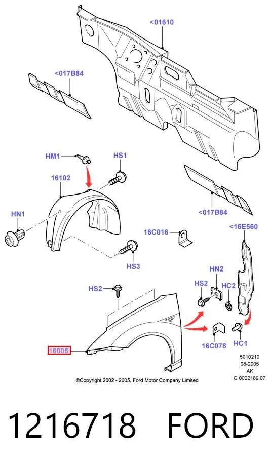 Aleta 1216718 Ford