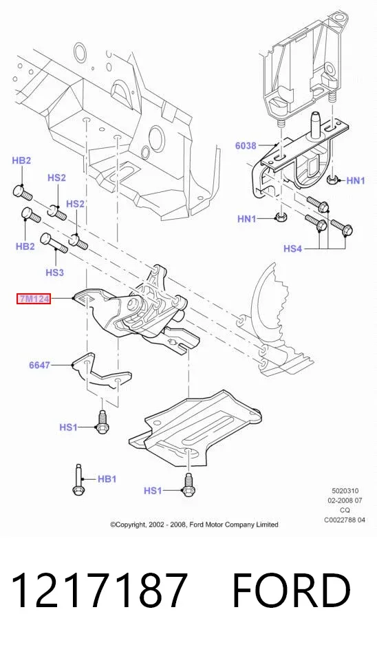 Soporte de motor trasero 1217187 Ford